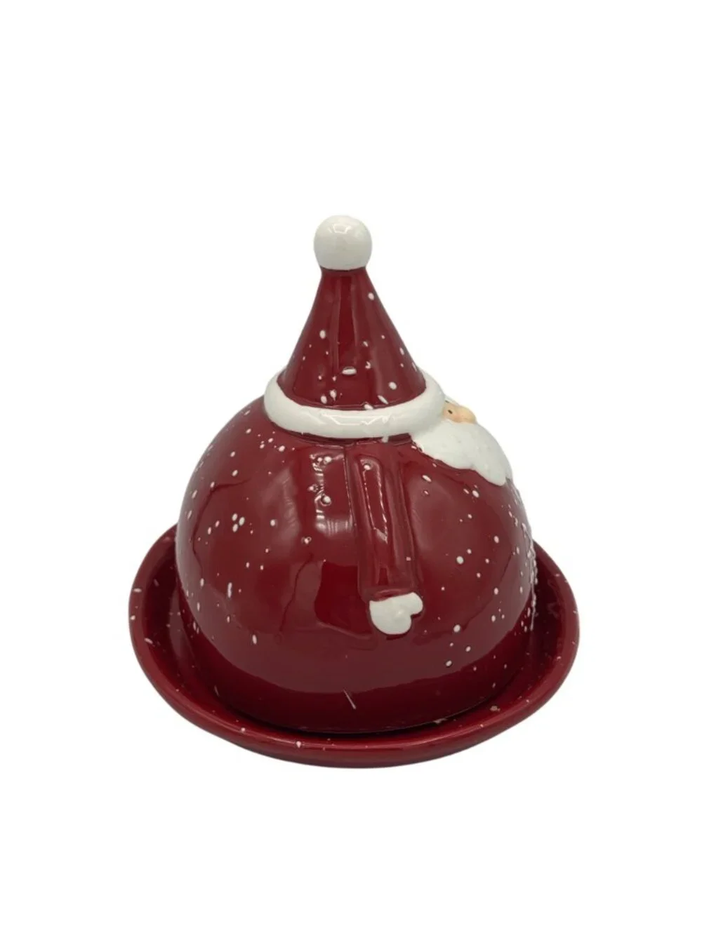 Santa Claus Ceramic Butter Dish By Nauvoo House